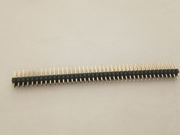 Pitch 2.54mm DIP Pin Header Connector , Black Color Dual Row Electrical Connectors