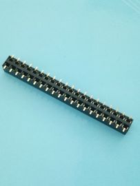 Brass 2.54mm Pitch SMT Female Header Connector With Cap Dual Row Reeled