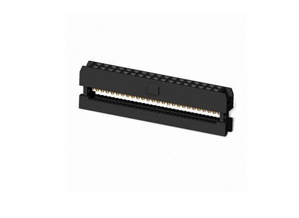 PCB Board Black IDC Connector , Brass Daul Row 20 Poles IDC Header Connector