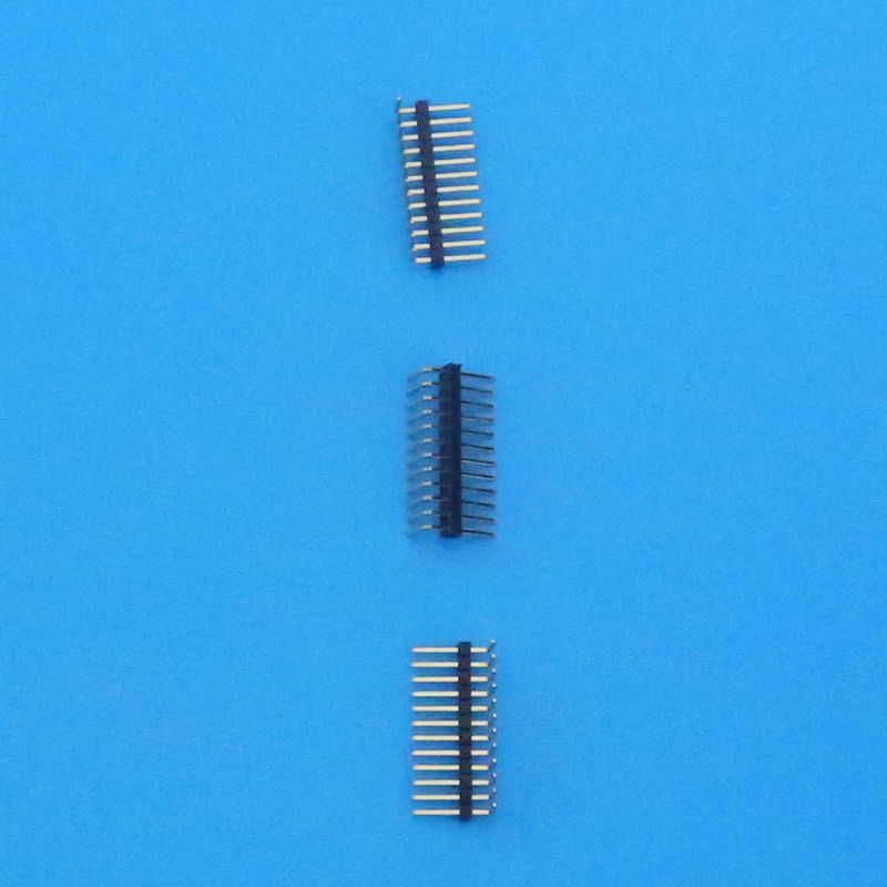 Black Color 1.27mm Pitch Pin Header Right Angle Coaxial Connector 12 Poles