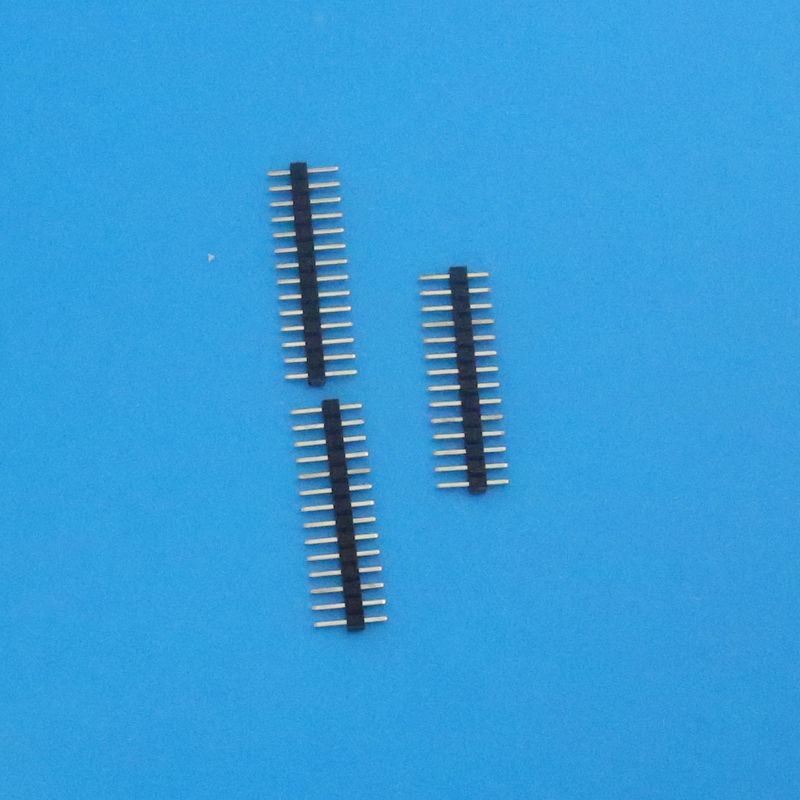 Straight Angle 14 contact  Pin Header Connector with Gold / Tin Plated Surface mounting type