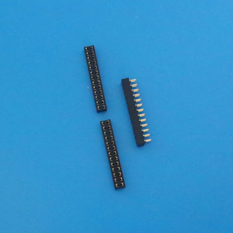 1.27mm pitch Black Color Dual Row Straight 30 Pin Connector , PCB female  Header Socket