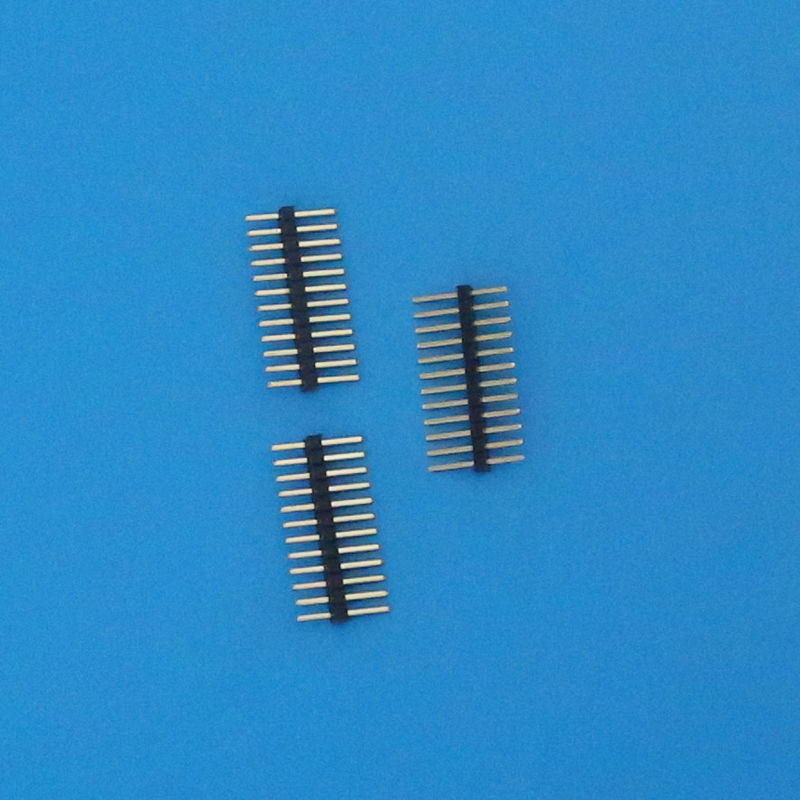 1.27mm Straight Male Pin Header Connector 10 Contact Single Row 2.0mm Height  Gold Plated