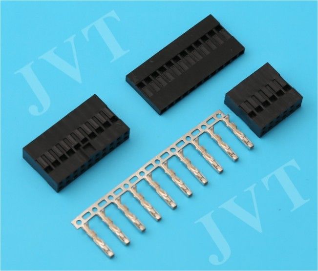 PA66 Female Pin Dupont Jumper Connector , 2.54 Mm Pitch Connector Daul Row Type