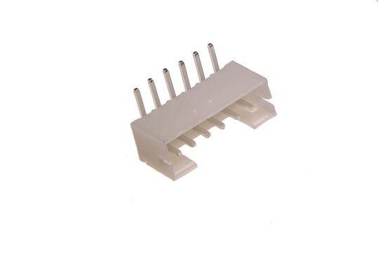 Male Angled 6 Pin Header Connector , Prefessional 200V 3A Pcb Socket Connector