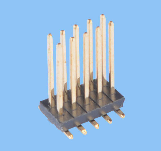 SMT Type Male Dual Row 2 X 5 Pin Connector 2.54mm Pitch PA6T Material Black Housing