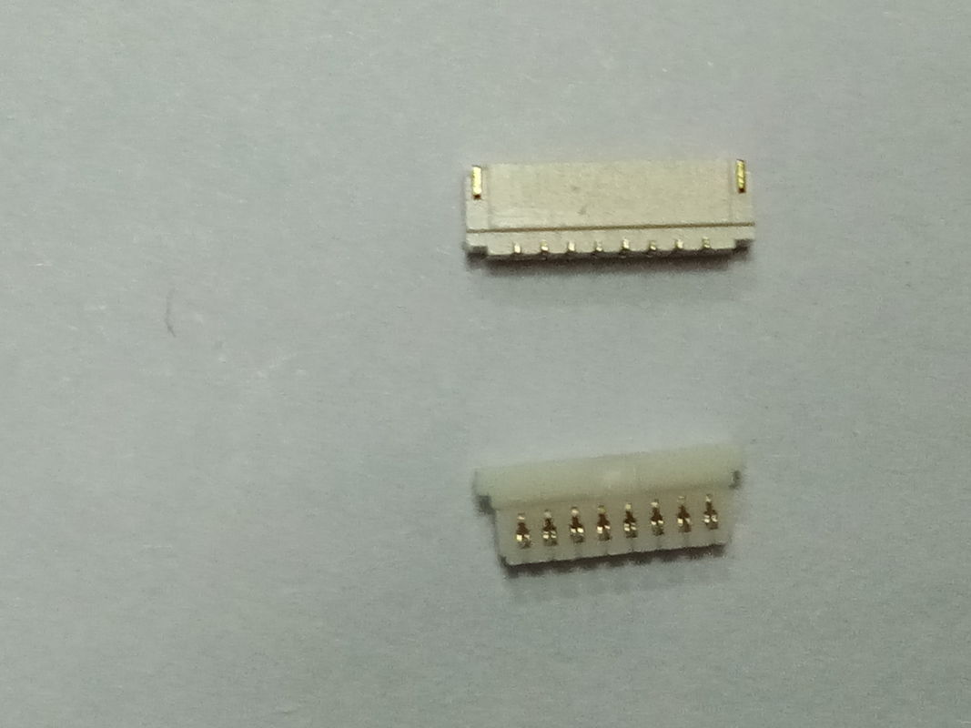 0.8 Pitch White Gold Plated Crimping Style IDC Type Connector 8 Pole Housing / Wafer