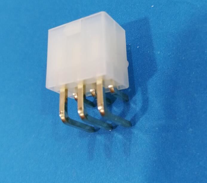 Conn 6pos Pcb Header Connector 4.2mm Nylon Natural With Plastic Post Gold Plated