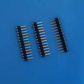 China Pitich 2.54mm SMT Pin Header Connector , Black Color Single Row Electrical Pins Connectors distributor