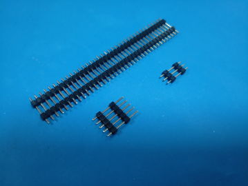 China 2.54mm-1np Pin Header Connector Double Row Faller  H： 2.5mm，Black Color factory