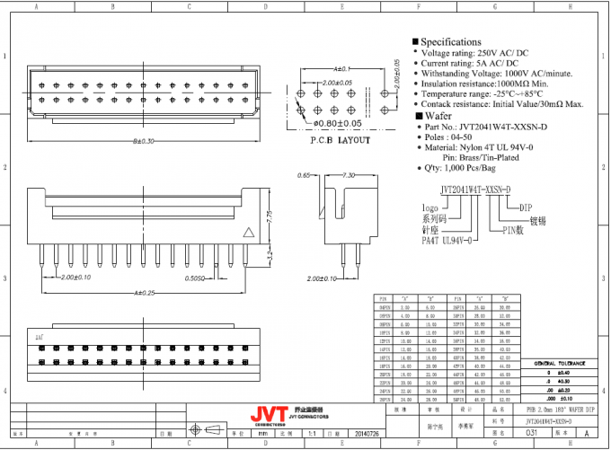 Dual Row PCB Board Connector , Right Angle Pcb Wire To Board Connectors