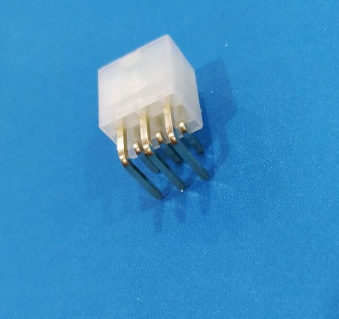 Conn 6pos Pcb Header Connector 4.2mm Nylon Natural With Plastic Post Gold Plated